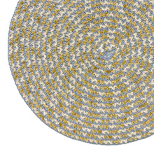 Load image into Gallery viewer, Dainty Home Kaleidoscope 15" Round Woven Placemats with Metallic Thread, Set of 4 – Durable & Reversible