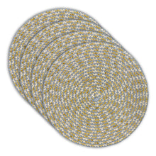 Load image into Gallery viewer, Dainty Home Kaleidoscope 15" Round Woven Placemats with Metallic Thread, Set of 4 – Durable & Reversible