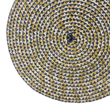 Load image into Gallery viewer, Dainty Home Kaleidoscope 15" Round Woven Placemats with Metallic Thread, Set of 4 – Durable & Reversible