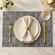 Load image into Gallery viewer, Dainty Home Amalfi Faux Leather Reversible 2 Pattern 12" x 18" Rectangular Placemat Set