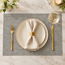Load image into Gallery viewer, Dainty Home Amalfi Faux Leather Reversible 2 Pattern 12" x 18" Rectangular Placemat Set