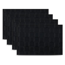 Load image into Gallery viewer, Dainty Home Bostonian Premium Vegan Leather Reversible 2 Pattern 12" x 18" Rectangular Placemat Set Of 4