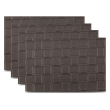 Load image into Gallery viewer, Dainty Home Bostonian Premium Vegan Leather Reversible 2 Pattern 12" x 18" Rectangular Placemat Set Of 4