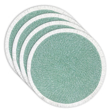 Load image into Gallery viewer, Dainty Home Tijuana 15" Round Woven Placemats with Fringe Detail, Set of 4 – Durable & Reversible