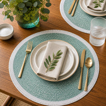 Load image into Gallery viewer, Dainty Home Tijuana 15" Round Woven Placemats with Fringe Detail, Set of 4 – Durable & Reversible