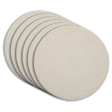 Load image into Gallery viewer, Dainty Home Boucle 15" Round Woven Placemats Set of 6 - Durable, Reversible & Non-Slip Table Mats
