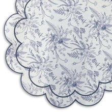 Load image into Gallery viewer, Dainty Home Botanical Bliss Vinyl Round Placemat Set of 6, Waterproof Easy Clean Scalloped Placemats