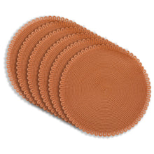 Load image into Gallery viewer, Dainty Home Chantilly 15" Round Woven Placemats Set of 6 - Durable, Reversible & Non-Slip Table Mats