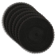 Load image into Gallery viewer, Dainty Home Chantilly 15" Round Woven Placemats Set of 6 - Durable, Reversible & Non-Slip Table Mats