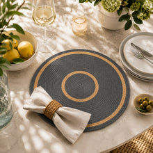 Load image into Gallery viewer, Dainty Home Phoenix 15" Round Natural Jute and Polypropylene Placemats Set of 6 - Durable Table Mats