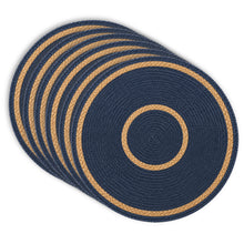 Load image into Gallery viewer, Dainty Home Phoenix 15" Round Natural Jute and Polypropylene Placemats Set of 6 - Durable Table Mats