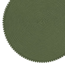 Load image into Gallery viewer, Dainty Home Pom Pom 15" Round Woven Placemats Set of 6 - Durable, Reversible & Non-Slip Table Mats