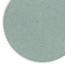 Load image into Gallery viewer, Dainty Home Pom Pom 15" Round Woven Placemats Set of 6 - Durable, Reversible & Non-Slip Table Mats