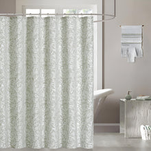 Load image into Gallery viewer, Dainty Home Elise Botanical Textured Soft Polyester Fabric Shower Curtain, 72" x 72"