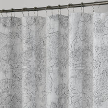 Load image into Gallery viewer, Dainty Home Shelley Heavy Jacquard Floral Textured Fabric Soft Polyester Shower Curtain, 72" x 72"