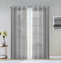 Load image into Gallery viewer, Dainty Home Malibu Solid Airy & Breathable Semi-Sheer Light Filtering Extra Wide Grommet Panel Pair
