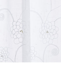 Load image into Gallery viewer, Dainty Home Gisella Boho 3D Floral Embroidered And Beaded Linen Look Light Filtering Grommet Panel Pair