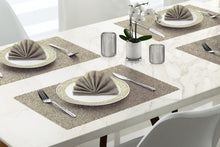 Load image into Gallery viewer, Dainty Home Lacey Woven Metallic Lace Crossweave With Metallic Lace Pattern Reversible 12" x 18" Rectangular Placemats