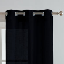 Load image into Gallery viewer, Dainty Home Hannah Solid Criss-Cross Weave Fabric Semi-Sheer Airy & Breathable Light Filtering Grommet Panel Pair