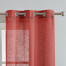 Load image into Gallery viewer, Dainty Home Hannah Solid Criss-Cross Weave Fabric Semi-Sheer Airy & Breathable Light Filtering Grommet Panel Pair