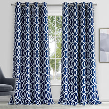 Load image into Gallery viewer, Dainty Home Trellis Printed 3D Designed Blackout Thermal Insulated Grommet Single Panel