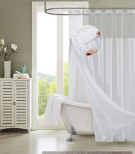 Load image into Gallery viewer, Dainty Home Complete 2 in 1 Waffle Weave Hotel Spa Style Fabric Shower Curtain Snap On/Off Waterproof Detachable Liner Set