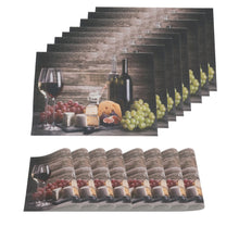 Load image into Gallery viewer, Dainty Home Grapes and Wine Woven Textilene Crossweave With a Reversible Grapes and Wine Pattern 13" x 19" Rectangular Placemats