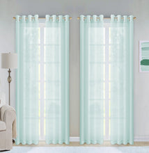 Load image into Gallery viewer, Dainty Home Malibu Solid Airy & Breathable Semi-Sheer Light Filtering Extra Wide Grommet Set Of 4 Window Panels