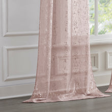 Load image into Gallery viewer, Dainty Home Lindsey Linen Textured Metallic Light Filtering Grommet Curtain Panel Pair
