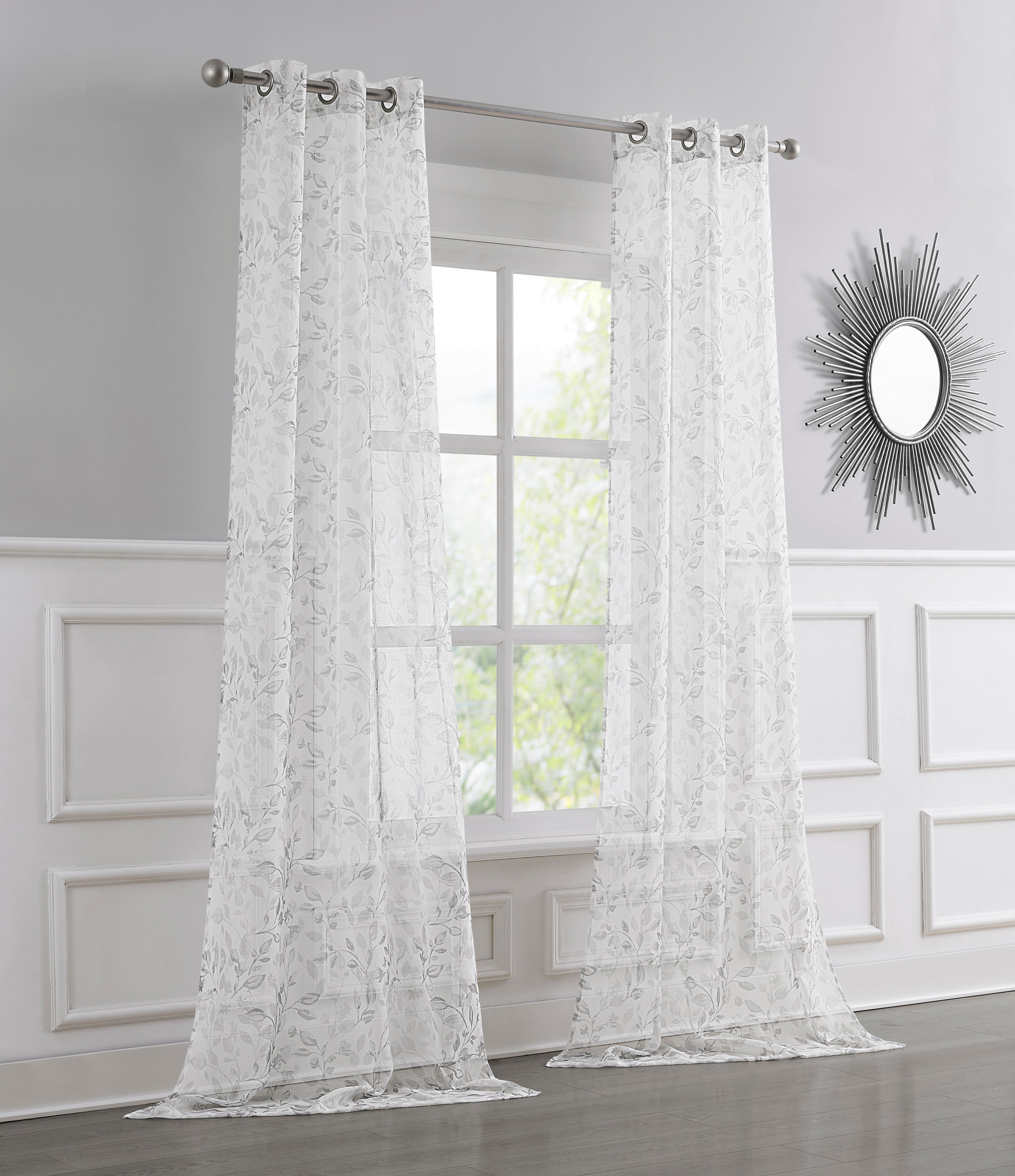 Dainty Home Cecily Linen Textured Metallic Light Filtering Grommet Curtain Panel Pair
