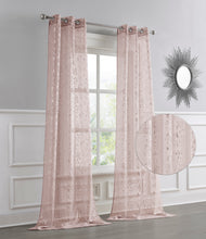 Load image into Gallery viewer, Dainty Home Lindsey Linen Textured Metallic Light Filtering Grommet Curtain Panel Pair

