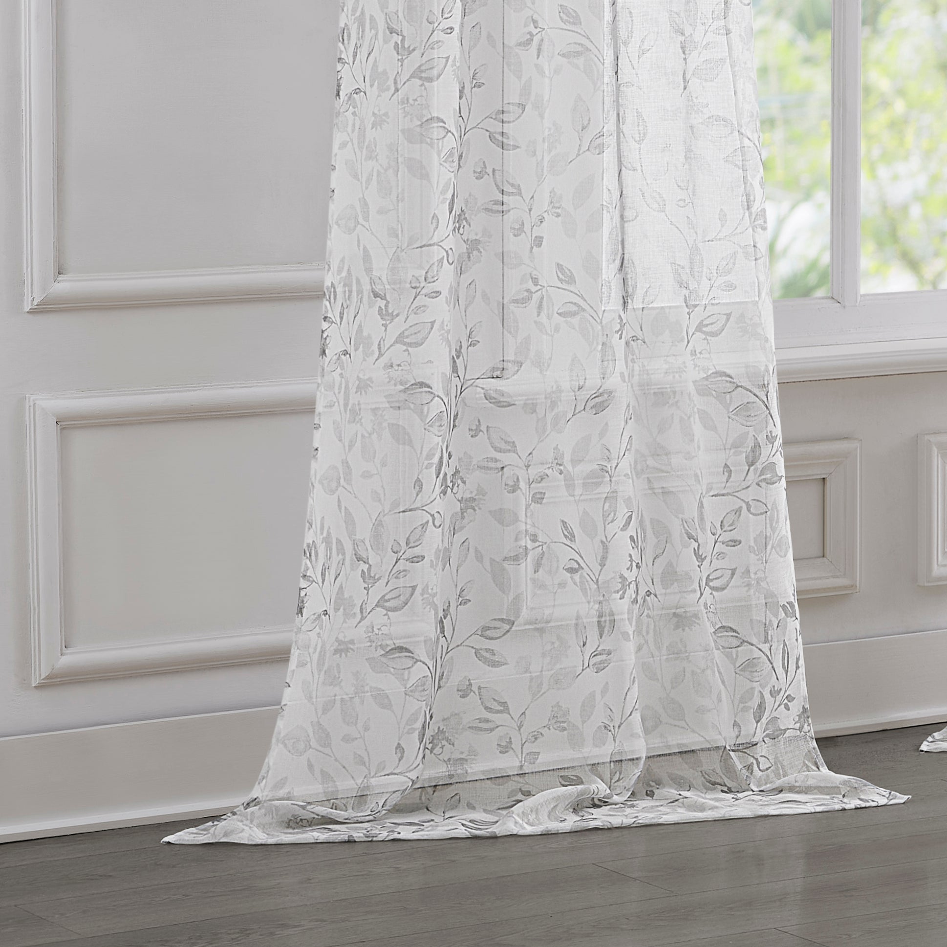 Dainty Home Cecily Linen Textured Metallic Light Filtering Grommet Curtain Panel Pair