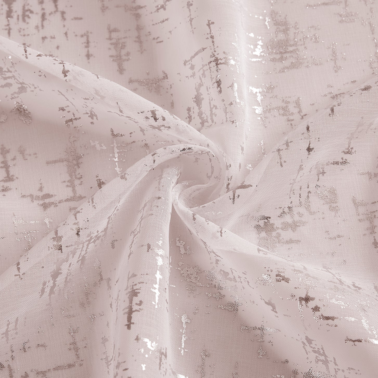 Dainty Home Lindsey Linen Textured Metallic Fabric Shower Curtain with 12 Matching Hooks 70" x 72"