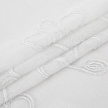Load image into Gallery viewer, Dainty Home Rita Linen Look Boho Solid Fabric With 3D Floral Chenille Embroidery Light Filtering Grommet Panel Pair
