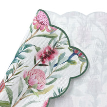 Load image into Gallery viewer, Dainty Home Garden Bloom Woven Vinyl Scalloped Border Rectangular Placemat Set Of 6 13" x 19"
