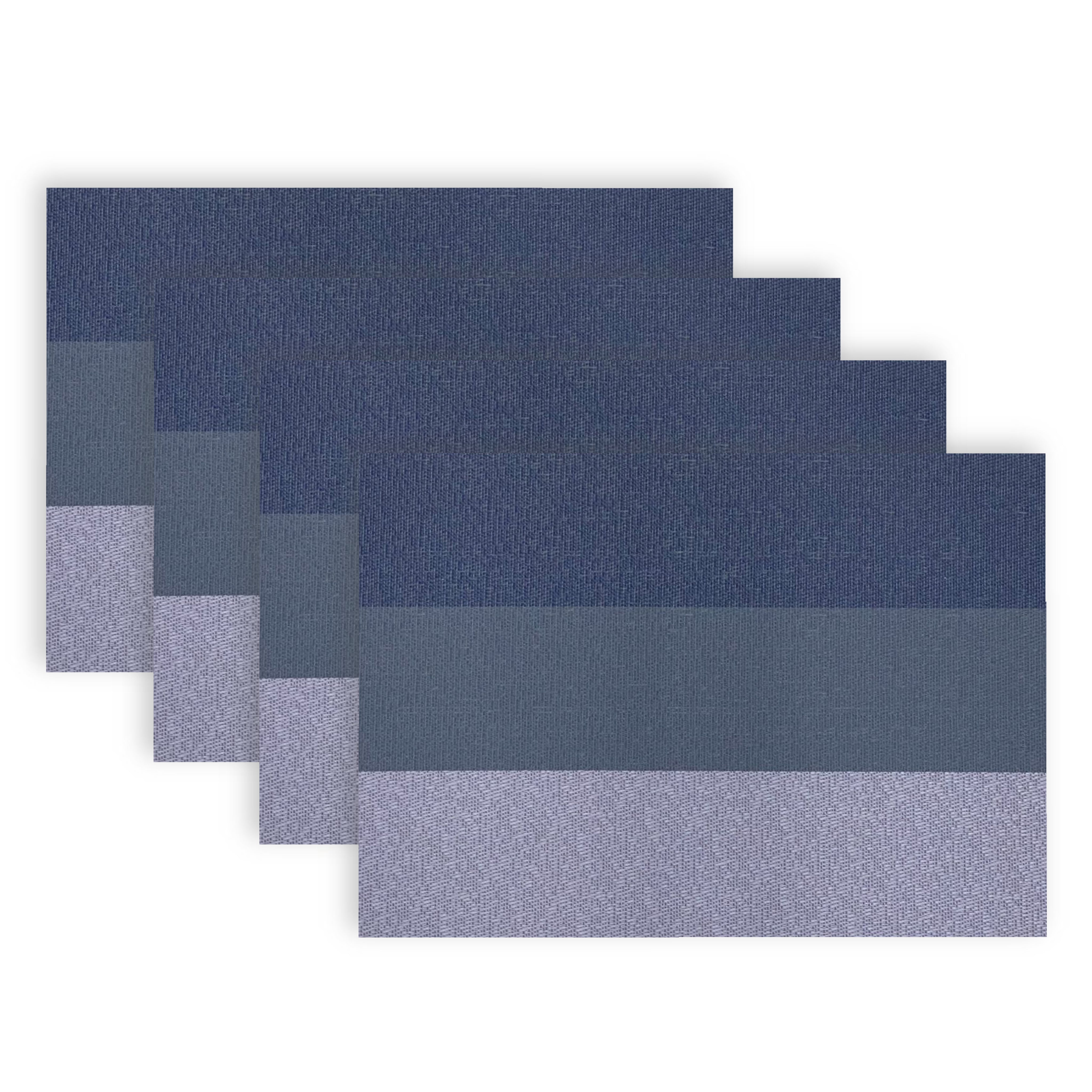 Dainty Home Bal Harbour Woven Texteline Textured Design Reversible 12" x 18" Rectangular Placemats Set of 4