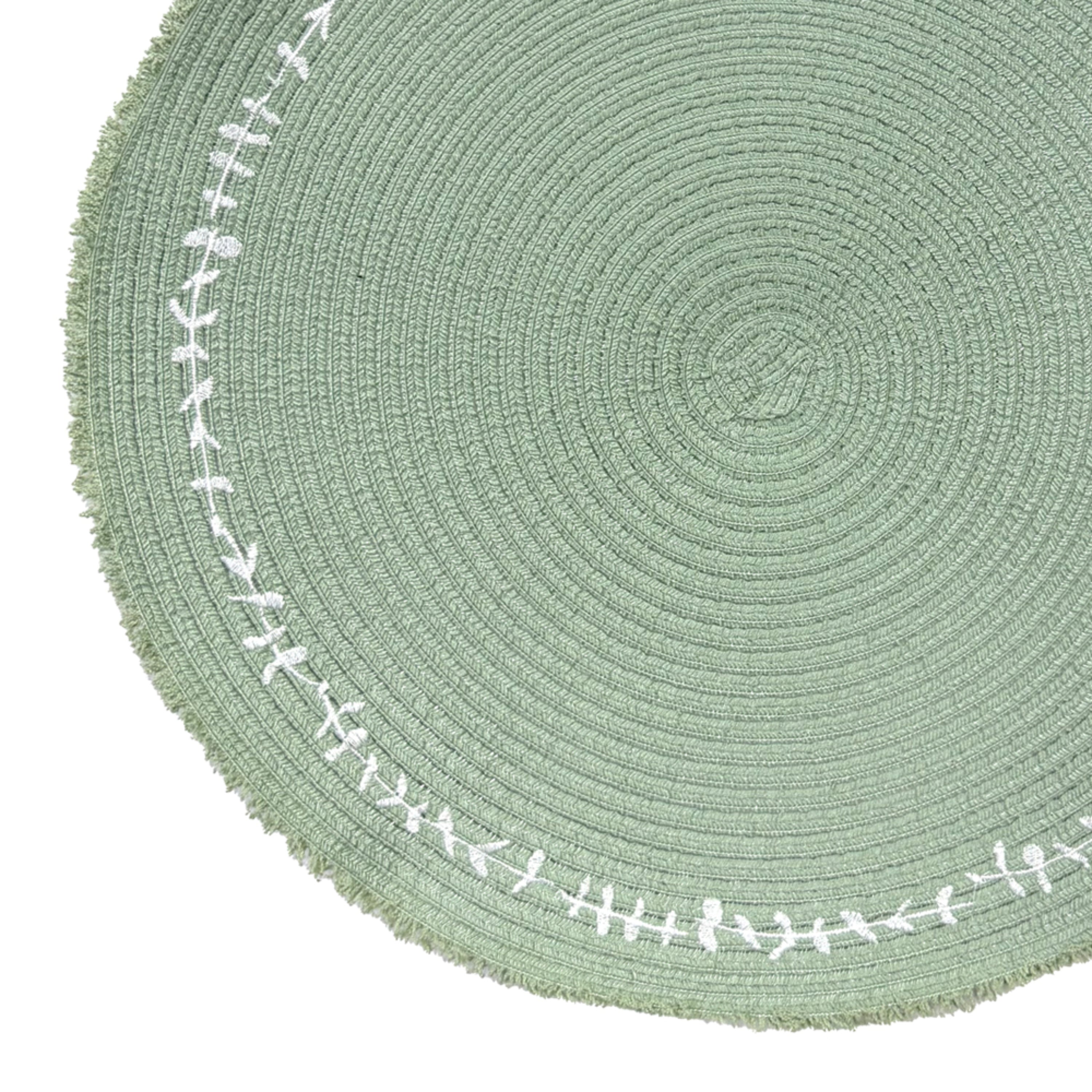 Dainty Home Petals 15" Round Woven Placemats Set of 4 - Durable and Non-Slip Table Mats