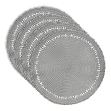 Load image into Gallery viewer, Dainty Home Petals 15" Round Woven Placemats Set of 4 - Durable and Non-Slip Table Mats
