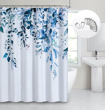 Load image into Gallery viewer, Dainty Home Whisper 3D Textured Fabric Shower Curtain with 12 Metal Rollerball Hooks, 70" x 72"
