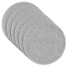 Load image into Gallery viewer, Dainty Home Starlight 15" Round Woven Placemats with Sequin Detail, Set of 6 – Durable &amp; Reversible
