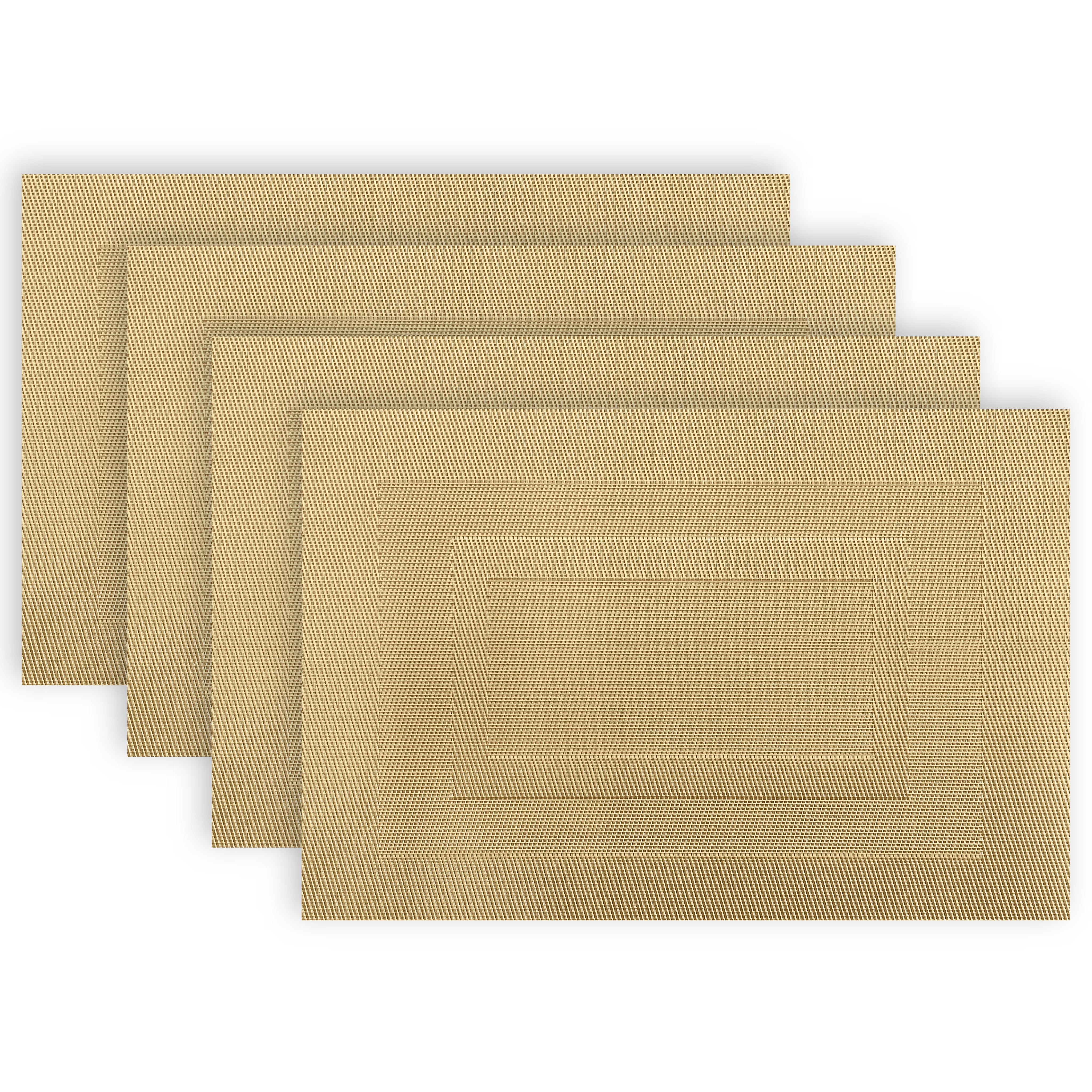 Dainty Home Sonata Woven Textilene Crossweave With Solid Geometric Pattern Reversible 12" x 18" Rectangular Placemat