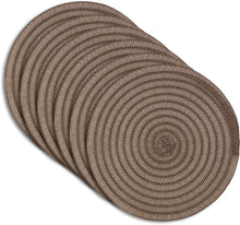 Load image into Gallery viewer, Dainty Home Urban 15" Round Woven Placemats Set of 6 - Durable, Reversible &amp; Non-Slip Table Mats
