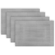 Load image into Gallery viewer, Dainty Home Sonata Woven Textilene Crossweave With Solid Geometric Pattern Reversible 12" x 18" Rectangular Placemat
