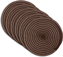 Load image into Gallery viewer, Dainty Home Urban 15" Round Woven Placemats Set of 6 - Durable, Reversible &amp; Non-Slip Table Mats
