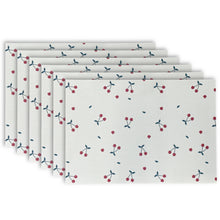 Load image into Gallery viewer, Dainty Home Cherry Woven Vinyl Rectangular Placemat Set of 6, Waterproof Easy Clean Summer Placemats
