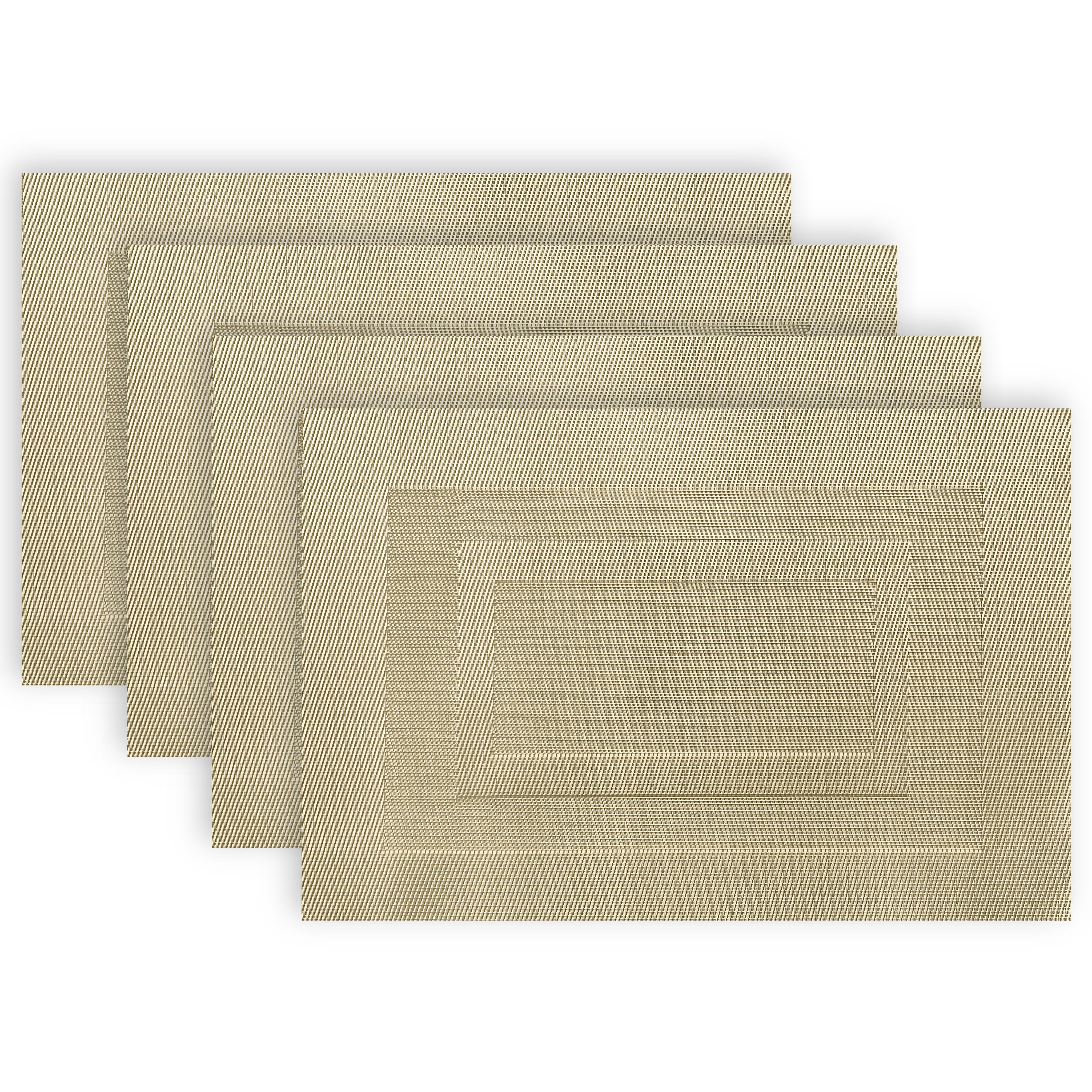Dainty Home Sonata Woven Textilene Crossweave With Solid Geometric Pattern Reversible 12" x 18" Rectangular Placemat