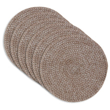 Load image into Gallery viewer, Dainty Home Starlight 15" Round Woven Placemats with Sequin Detail, Set of 6 – Durable &amp; Reversible
