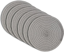 Load image into Gallery viewer, Dainty Home Urban 15" Round Woven Placemats Set of 6 - Durable, Reversible &amp; Non-Slip Table Mats
