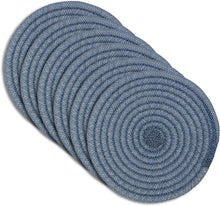 Load image into Gallery viewer, Dainty Home Urban 15" Round Woven Placemats Set of 6 - Durable, Reversible &amp; Non-Slip Table Mats
