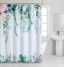 Load image into Gallery viewer, Dainty Home Floral Waterfall Printed Fabric 3D Designed Textured Fabric Shower Curtain 70" x 72"
